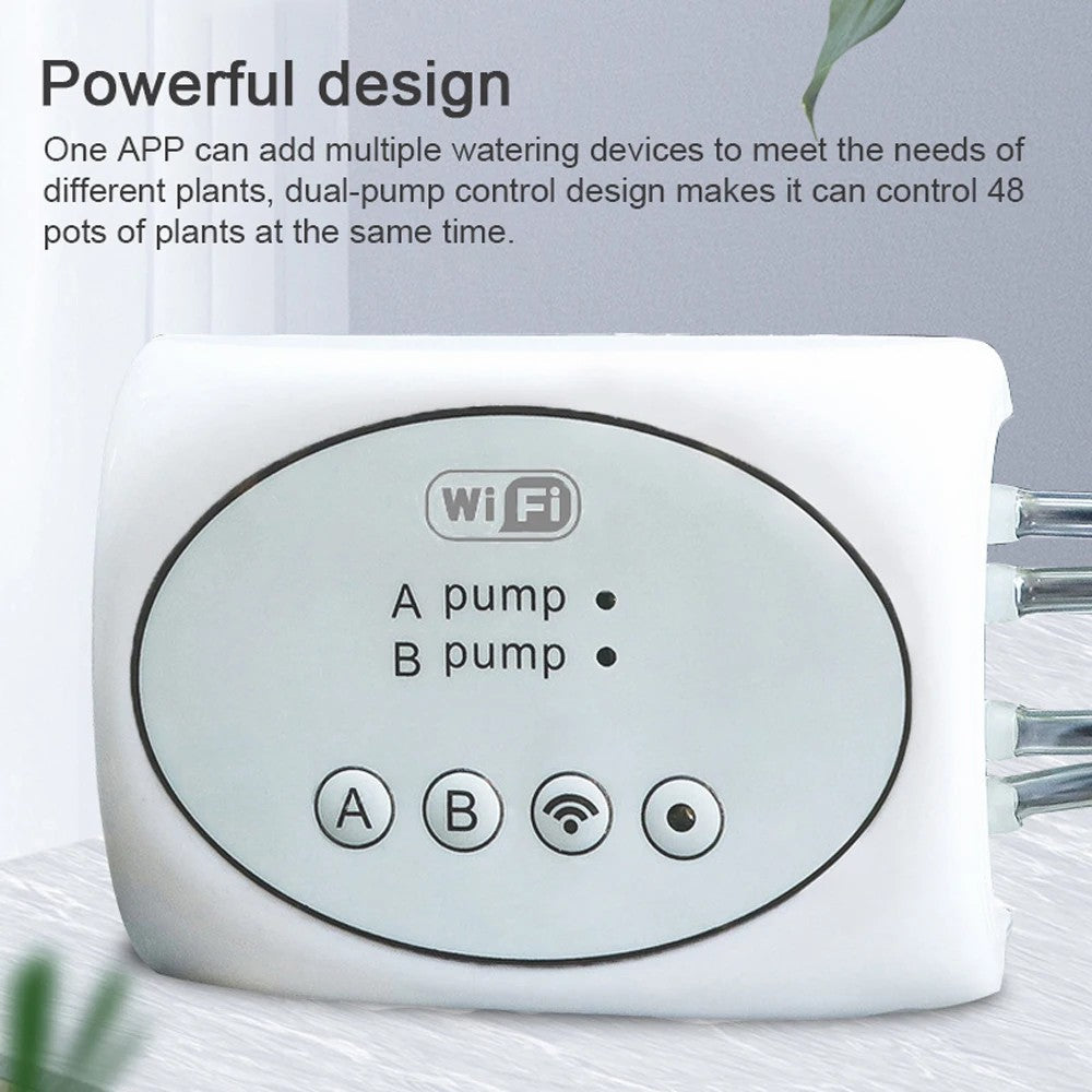Dual-Pump Remote Water Timer Potted Plant Smart WiFi Watering Device with 20m Water Pipe+30 Emitters Dual-Pump Remote Water Timer Potted Plant Smart WiFi Watering Device with 20m Water Pipe+30 Emitters